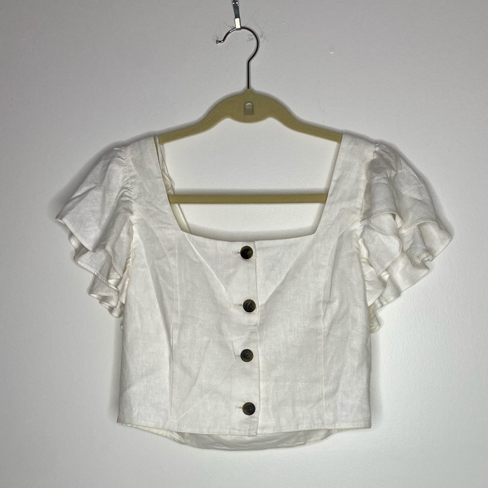 Zara white button up crop top new